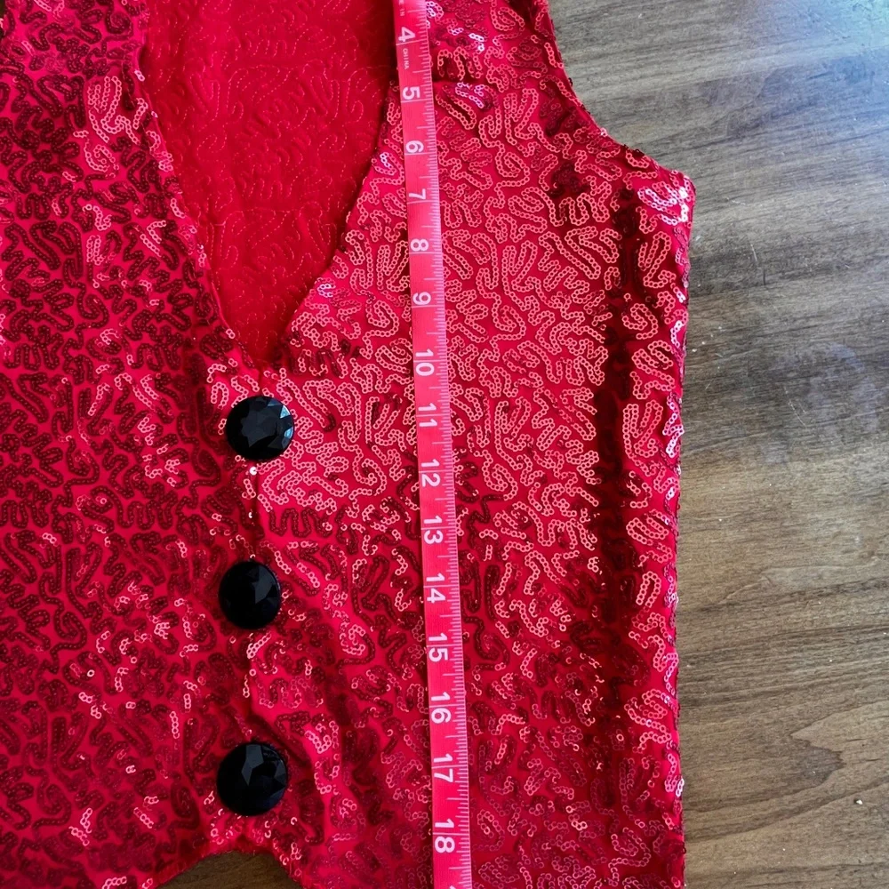Jazzamatazz Red Sequin Vest - Picture 5 of 7